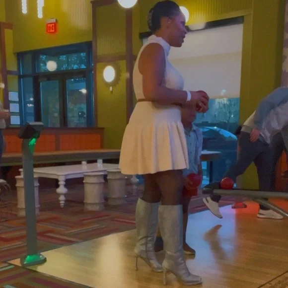 New🪩✨Han Burnished Grey Square-toe Heeled Boots - Picture 9 of 10